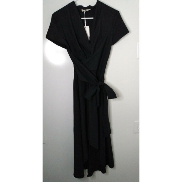 Grace Karin Dresses & Skirts - Grace Karin Women's Sz M Short Sleeve Wrap V Neck A Line Dress Hi Lo Hem NEW